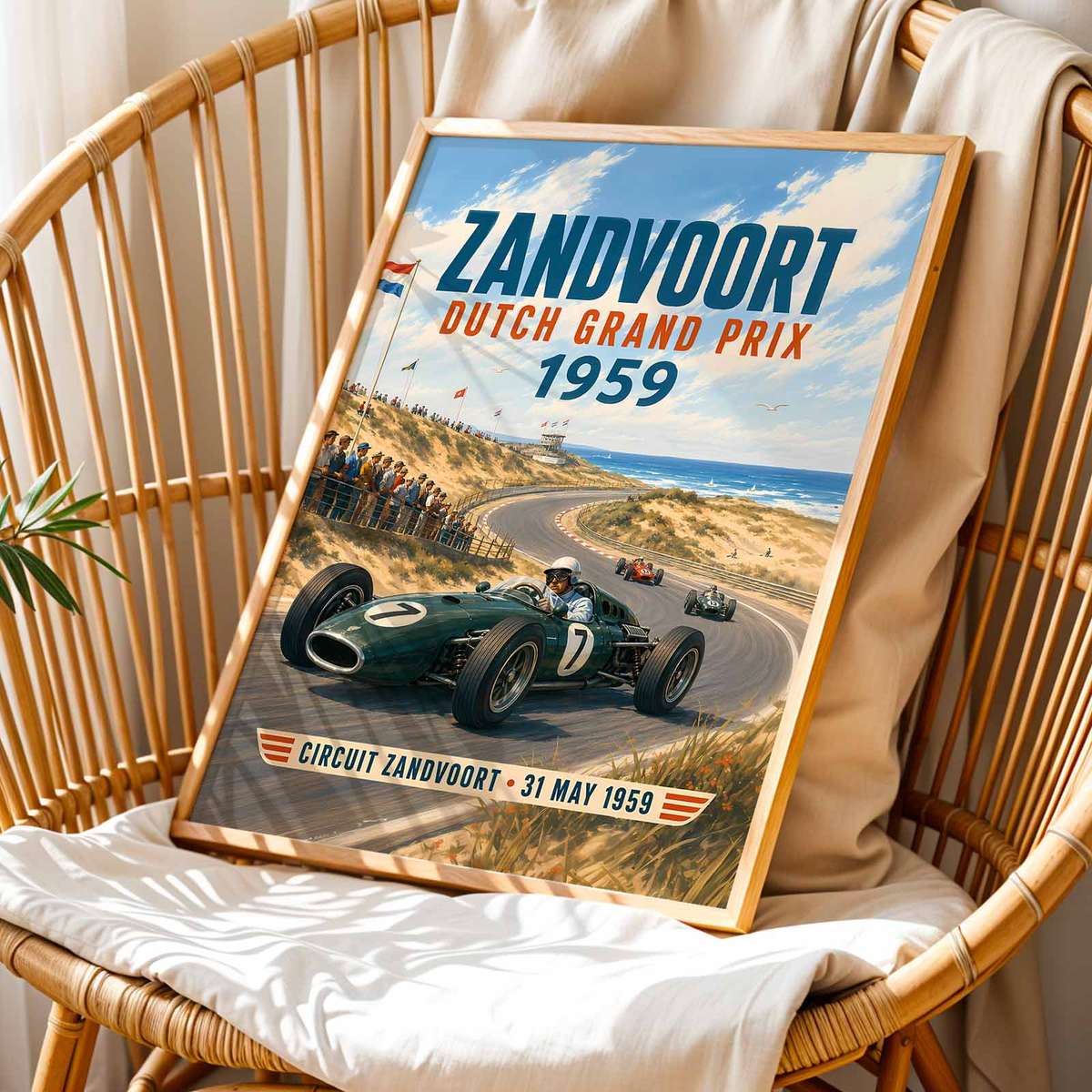Decorative Dutch GP artwork designed for racing enthusiasts and office decor