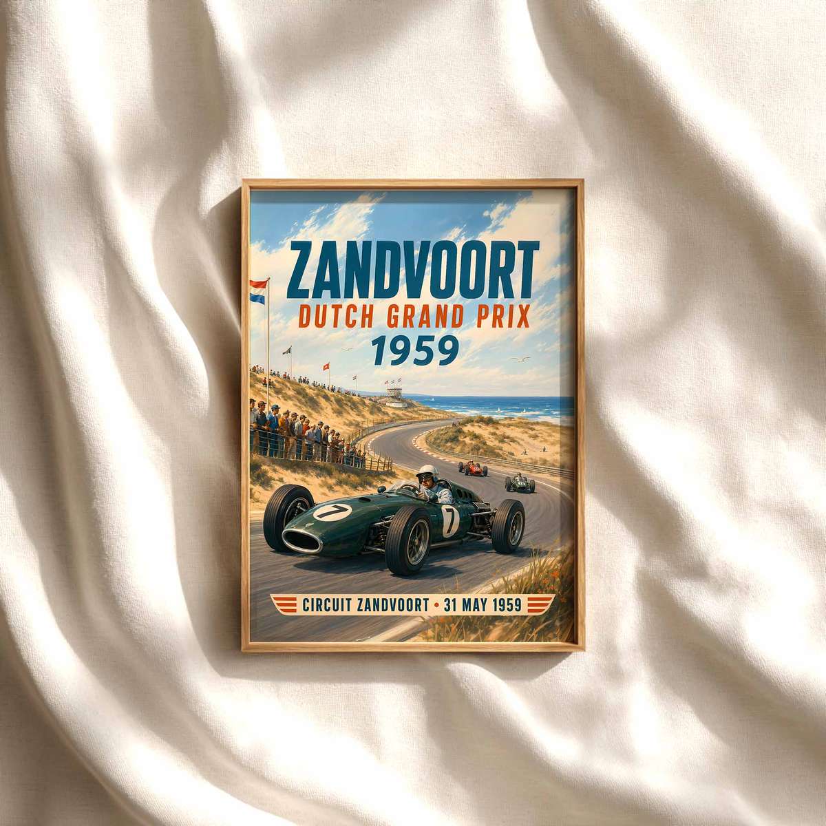 Decorative Dutch GP artwork designed for racing enthusiasts and office decor