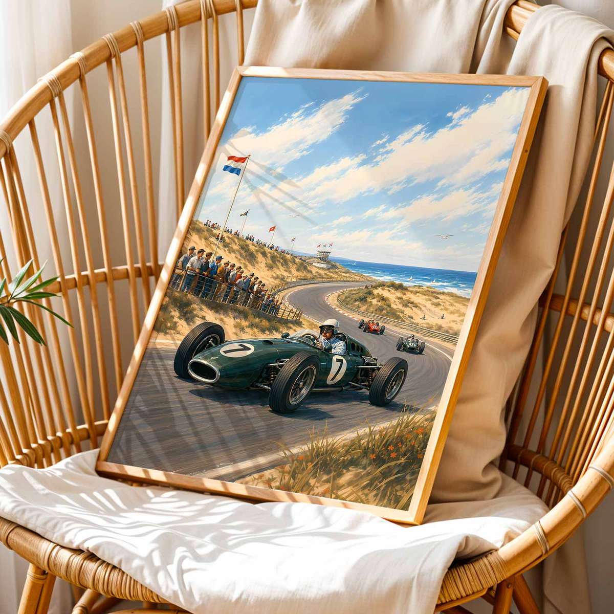 Retro wall art centered on Dutch Grand Prix with a technical atmosphere