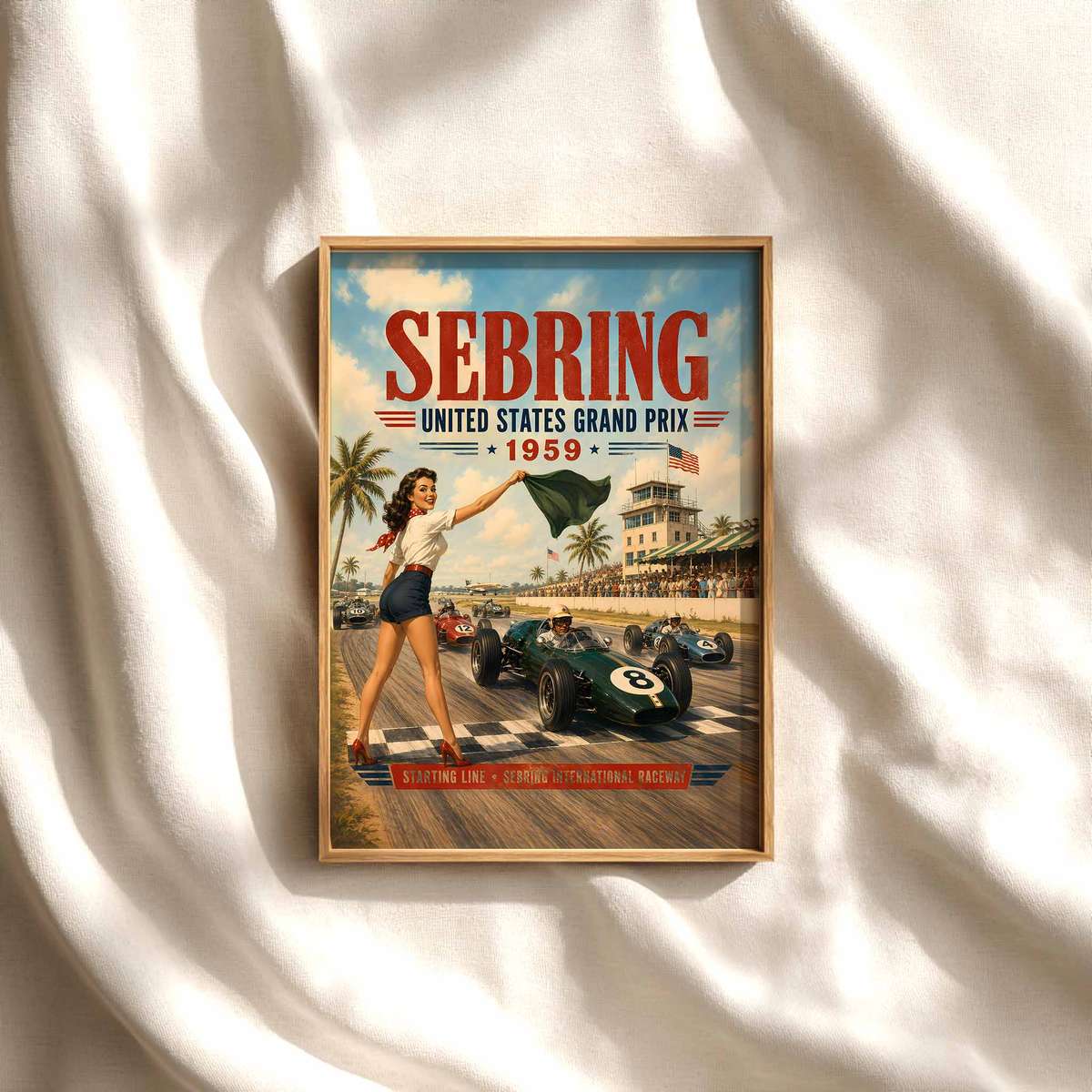Italy Grand Prix Fans – Sebring 1959 Formula 1 Grand Prix Poster, Vintage F1… Formula 1 poster displayed as motorsport wall art