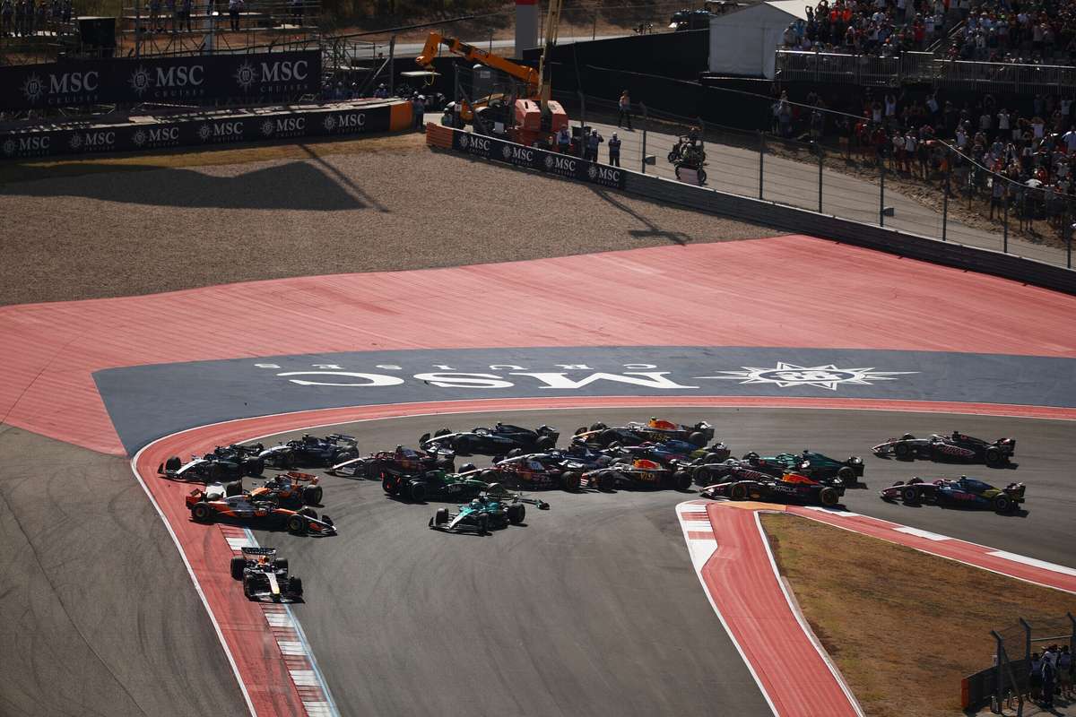 Elevation profile of Circuit of The Americas showing steep uphill to Turn 1 and undulating sections