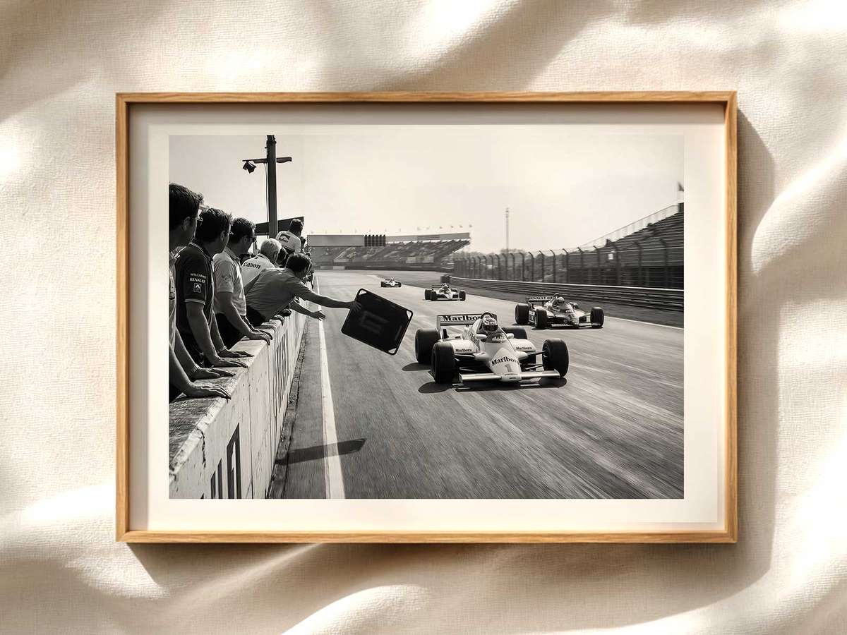 Schumacher portrait: charisma and presence Formula 1 poster displayed as motorsport wall art