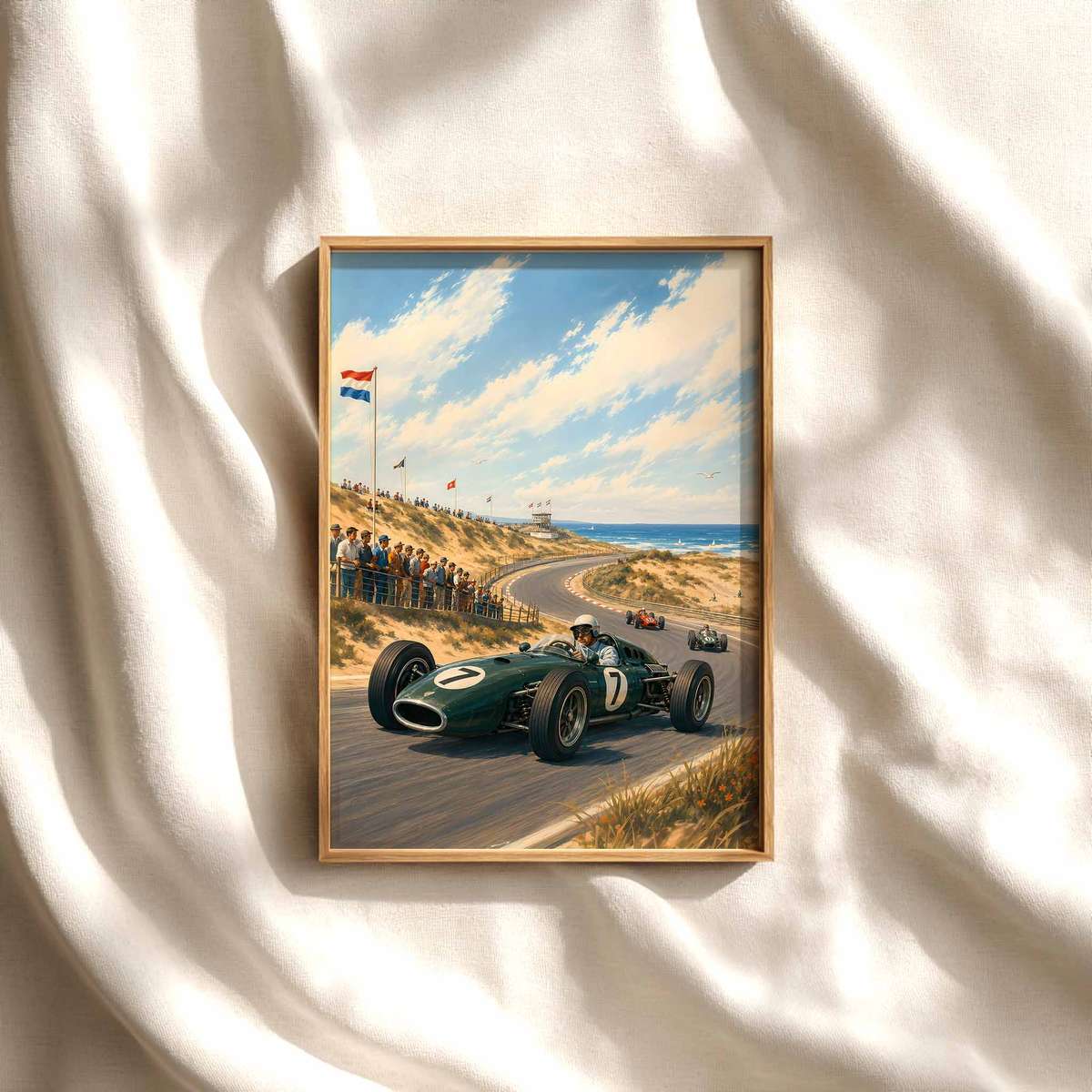 Dutch Grand Prix – Zandvoort 1950s F1Poster, Formula 1 Grand Prix Posters, Retro… Formula 1 poster displayed as motorsport wall art