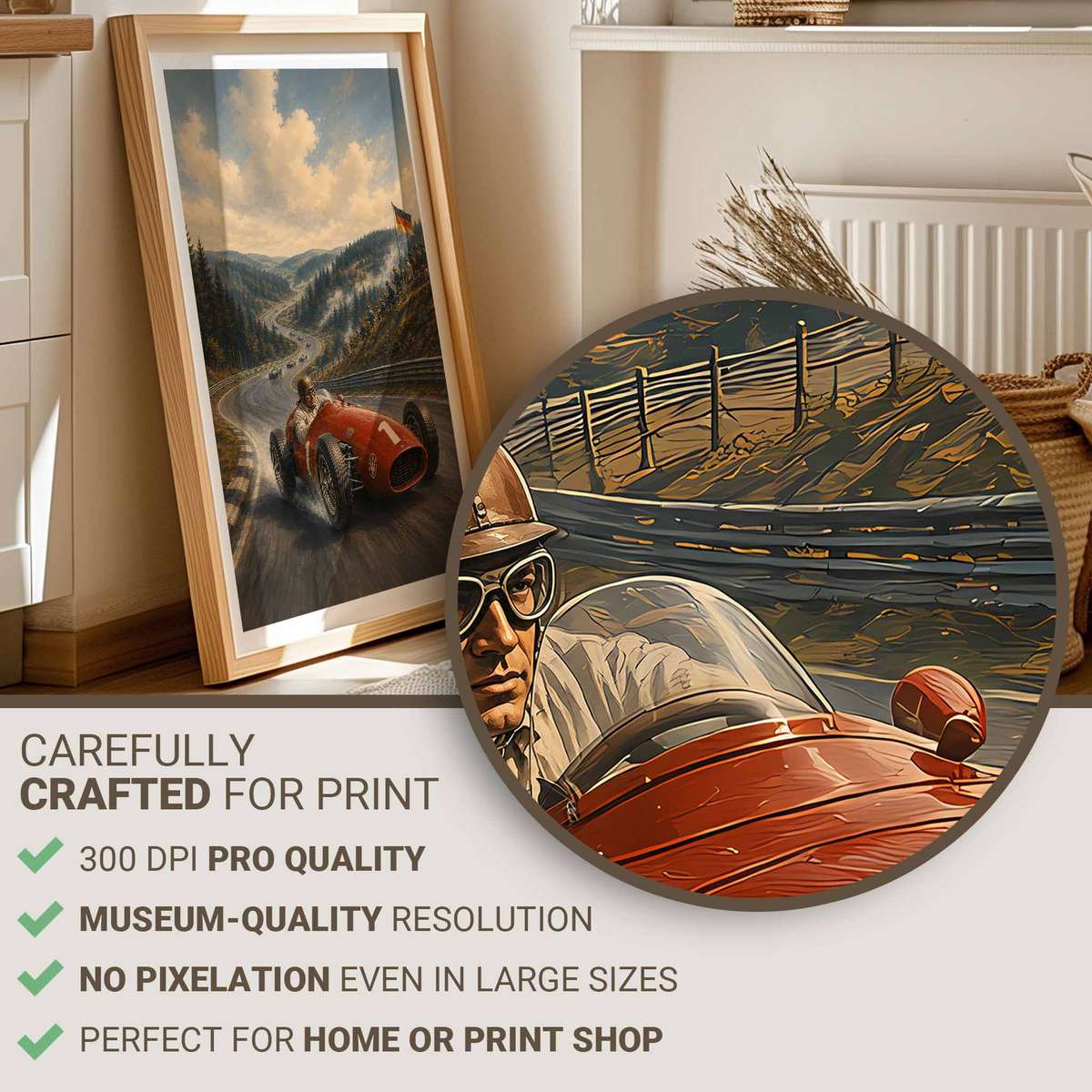 Decorative F1 Monaco Grand Prix Fans artwork designed for track-day admirers and modern living space decor