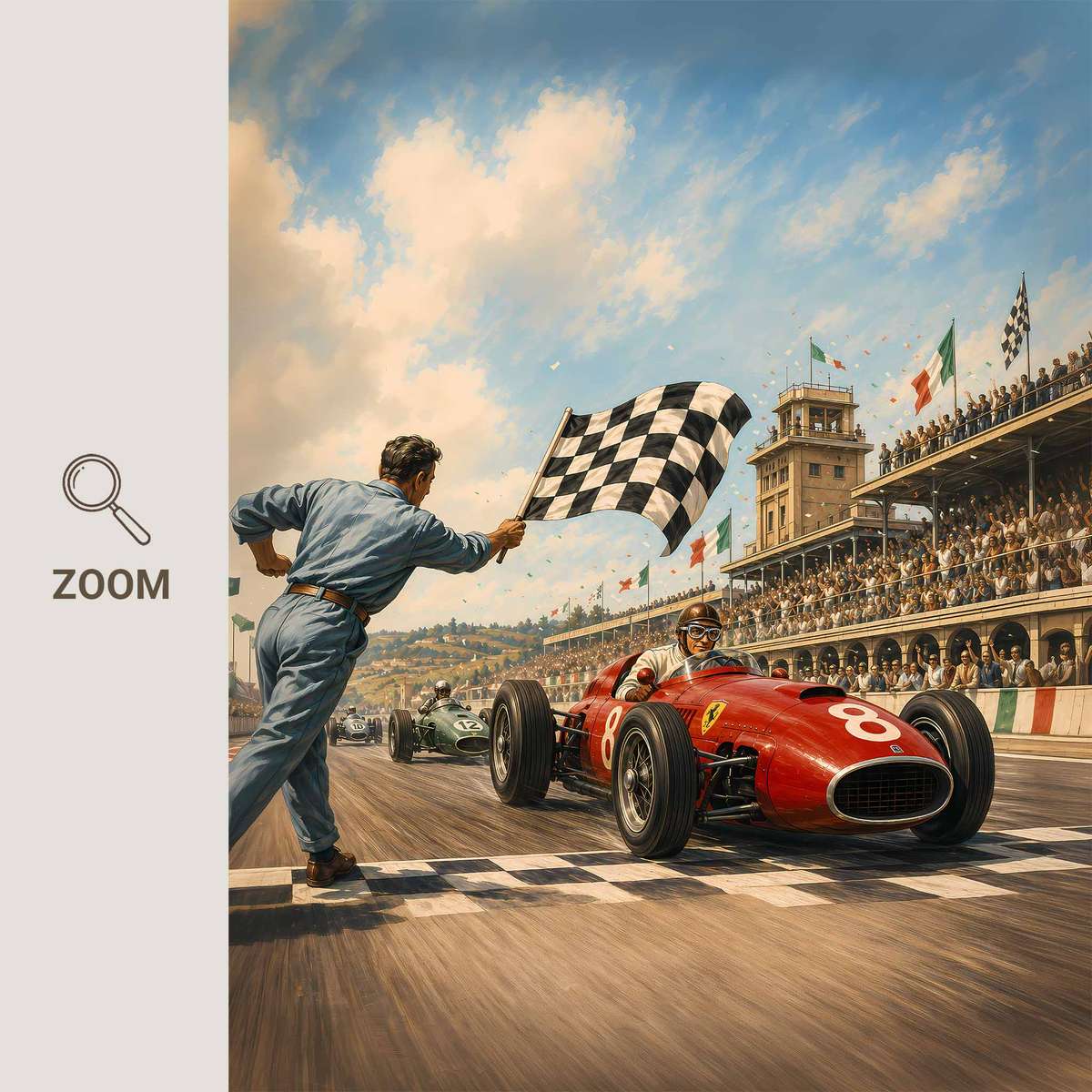Vintage wall art of F1 created for modern living space decor