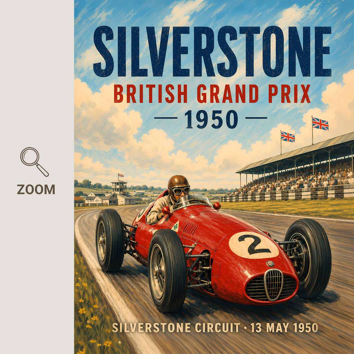 Vintage wall art of F1 created for office decor