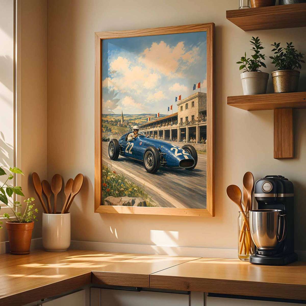 Grand Prix in Monaco Fans wall art showcasing motorsport engineering and intense visual movement and a competitive visual character