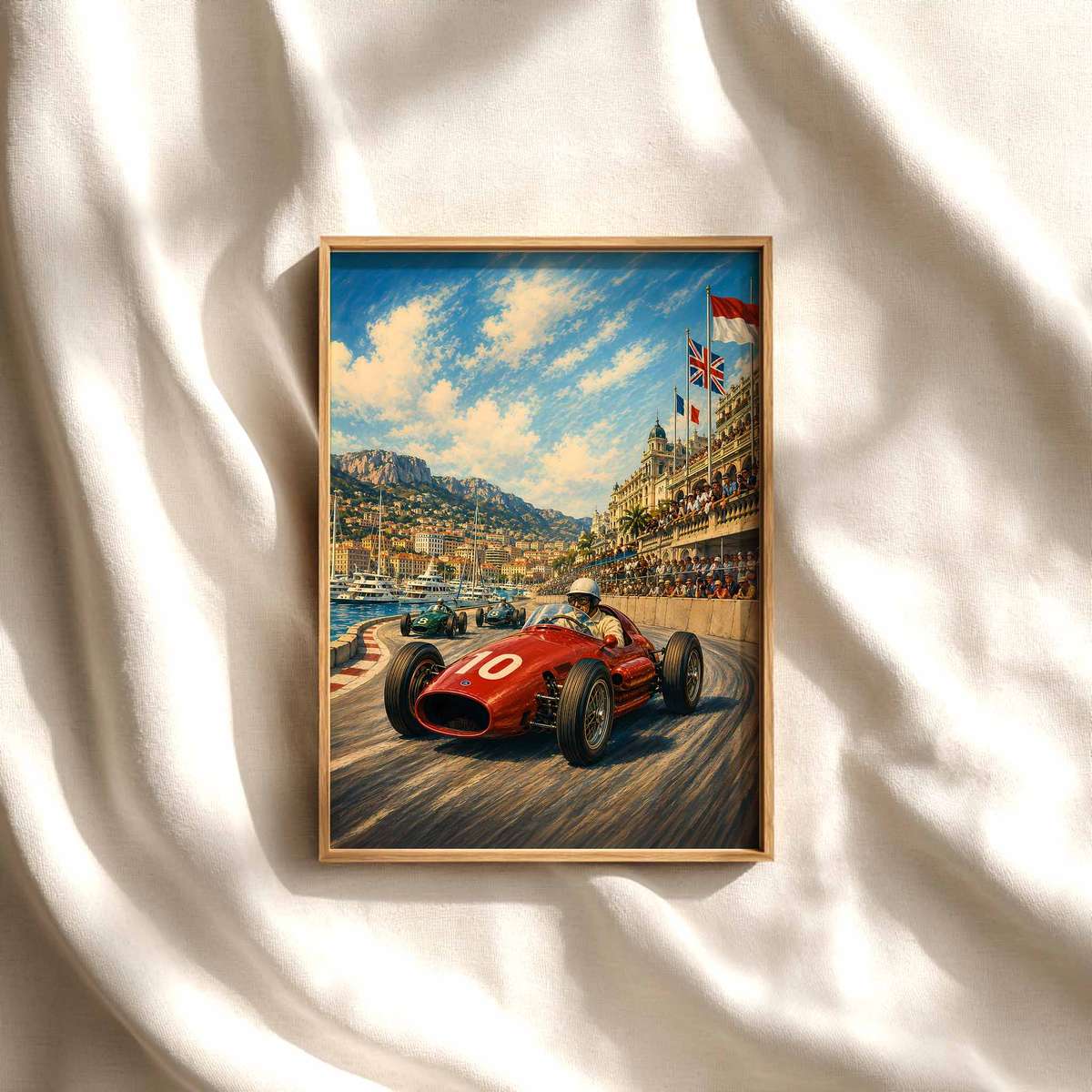 Wall Art Formula 1 – Monaco 1950s Racing, Scuderia Ferrari Poster, F1 Champions… Formula 1 poster displayed as motorsport wall art