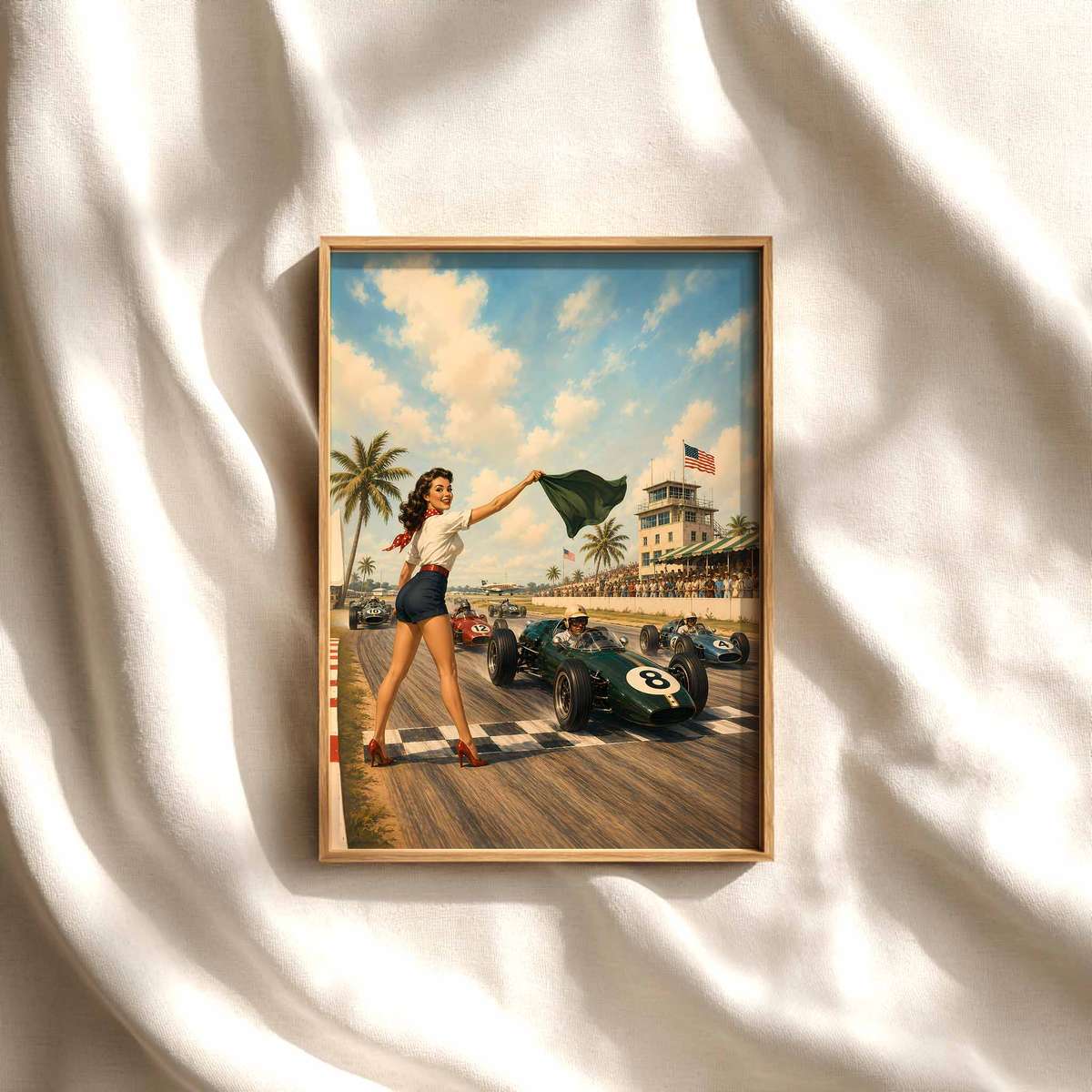 Vintage wall art centered on Imola Italy F1 Fans with a technical atmosphere