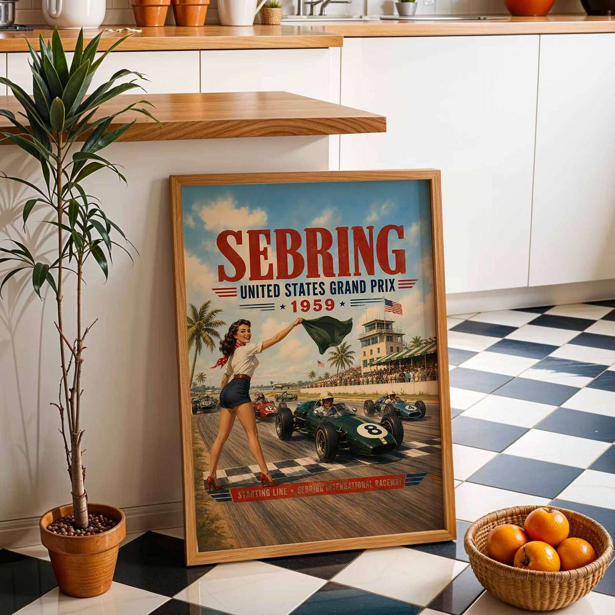 Vintage wall art of Italy Grand Prix Fans created for gallery wall decor