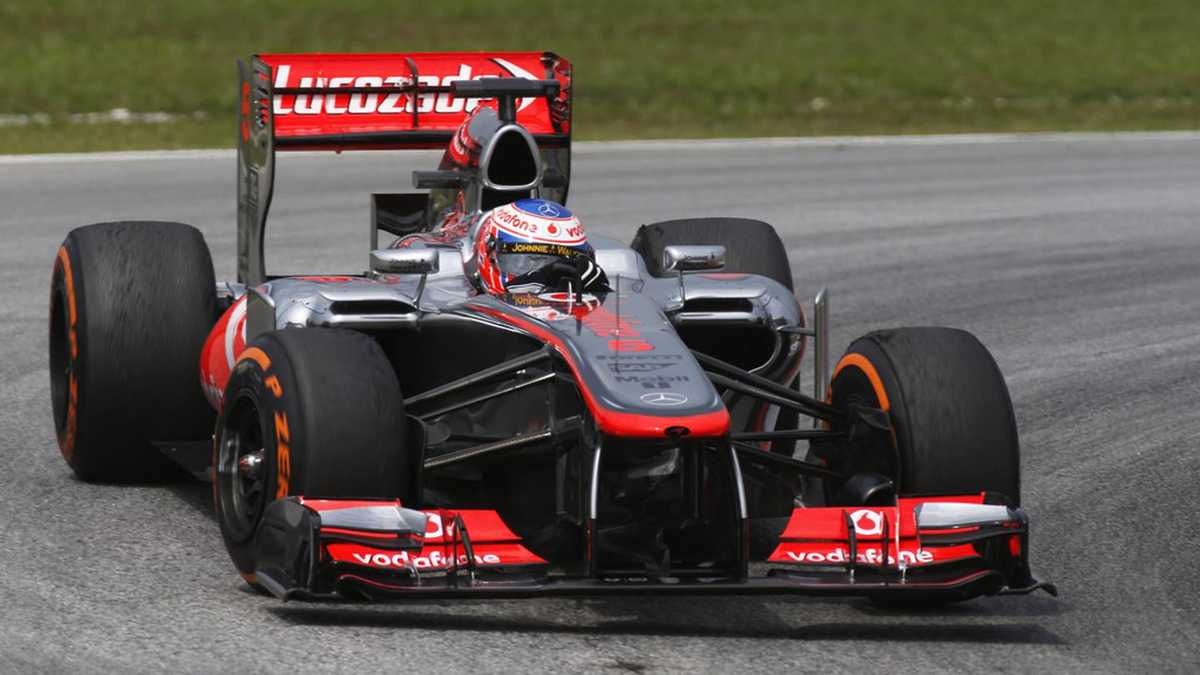 Young Jenson Button driving a kart on a local circuit during early career development