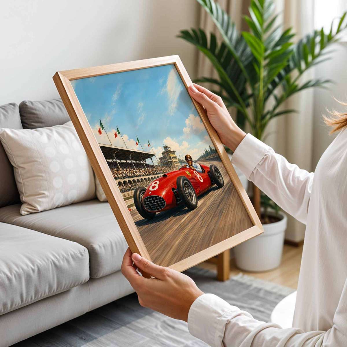 Decorative Monza Circuit artwork designed for motorcycle fans and gallery wall decor