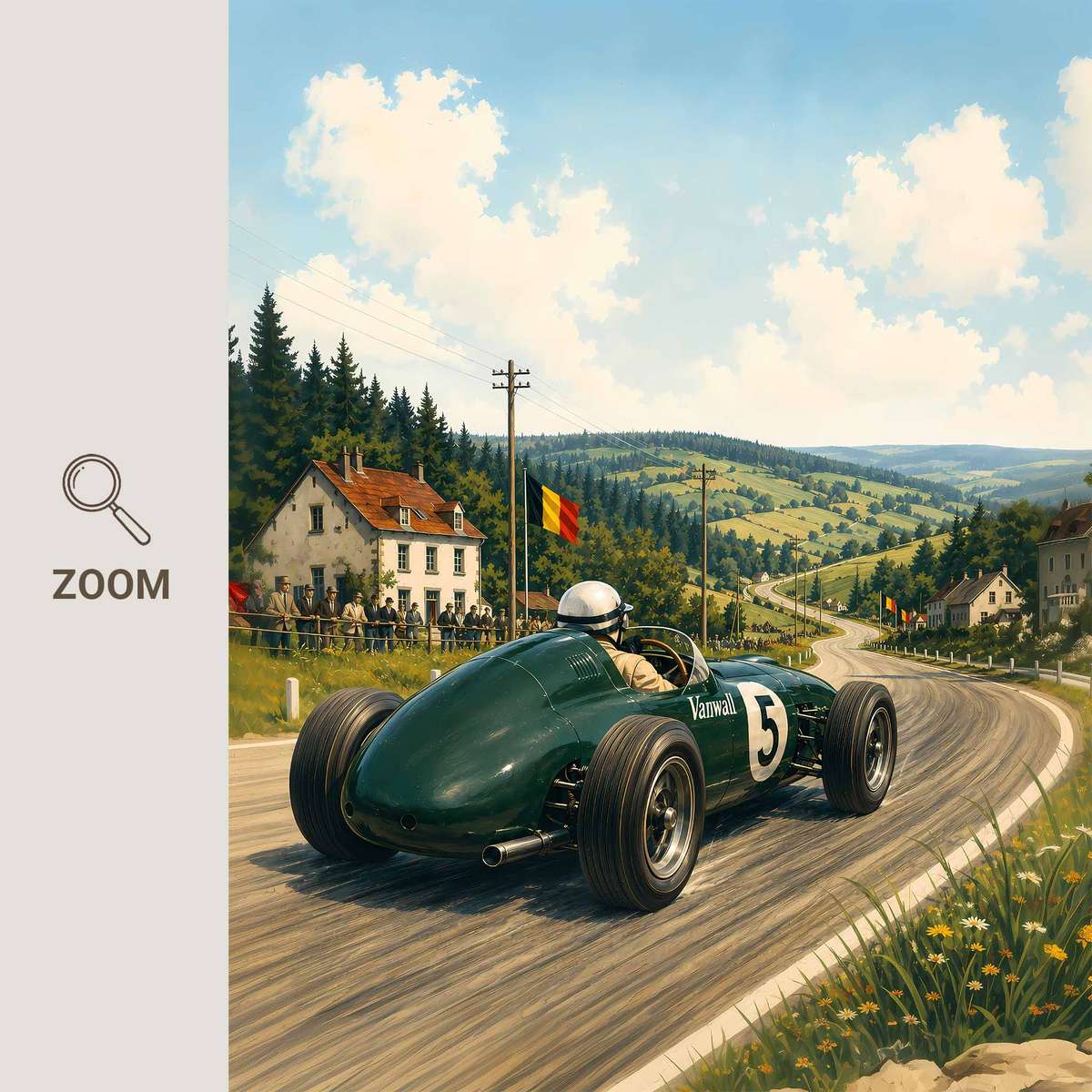Nurburgring Circuit F1 wall art combining speed-focused composition with trackside detail in a technical composition