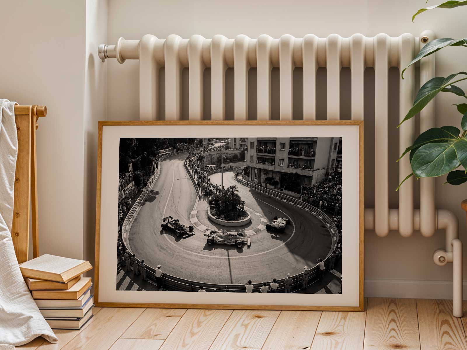Collage-style vintage poster of a podium scene with torn edges and nostalgic color grading referencing Spanish Grand Prix…