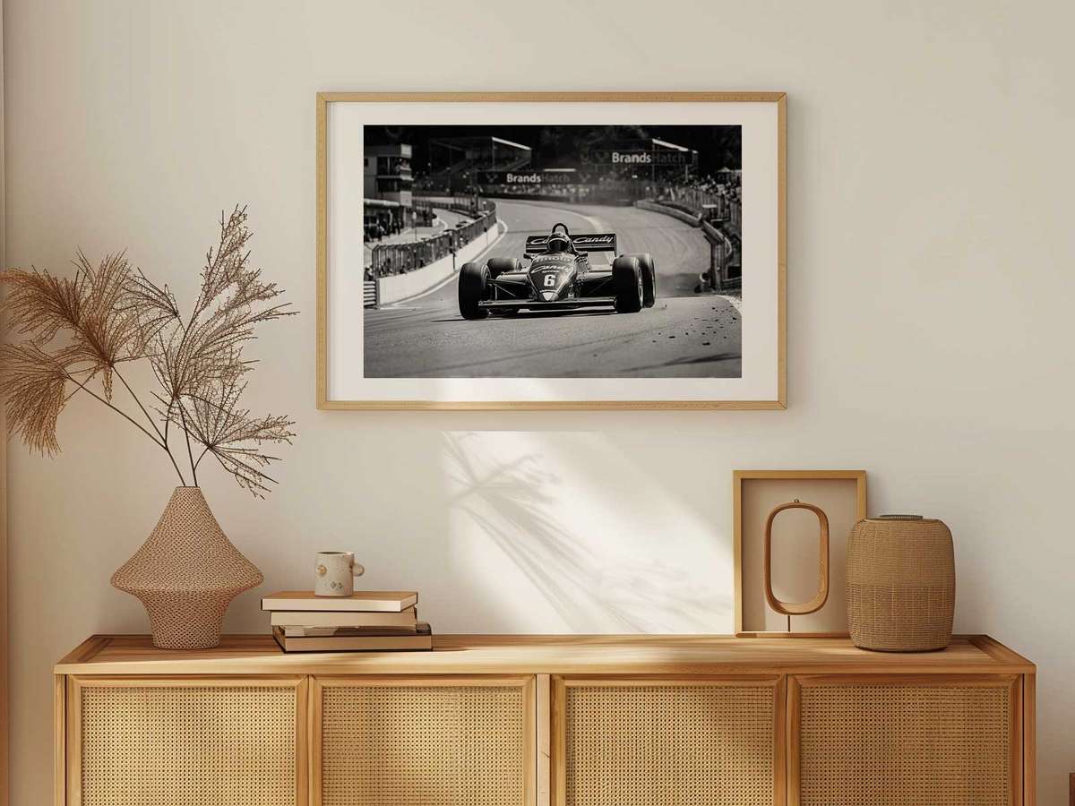 Artistic view of Tyrrell showing mechanical detail and competitive motion for modern living space decor