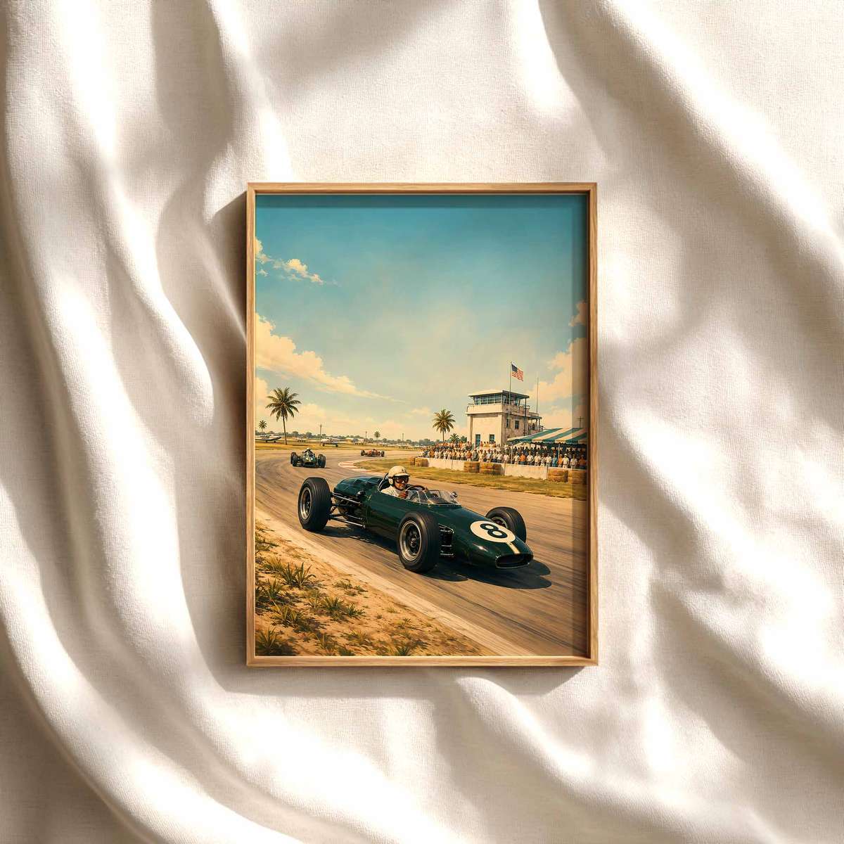 USA Grandprix wall art showcasing cornering action and dynamic race-day character and a energetic visual character