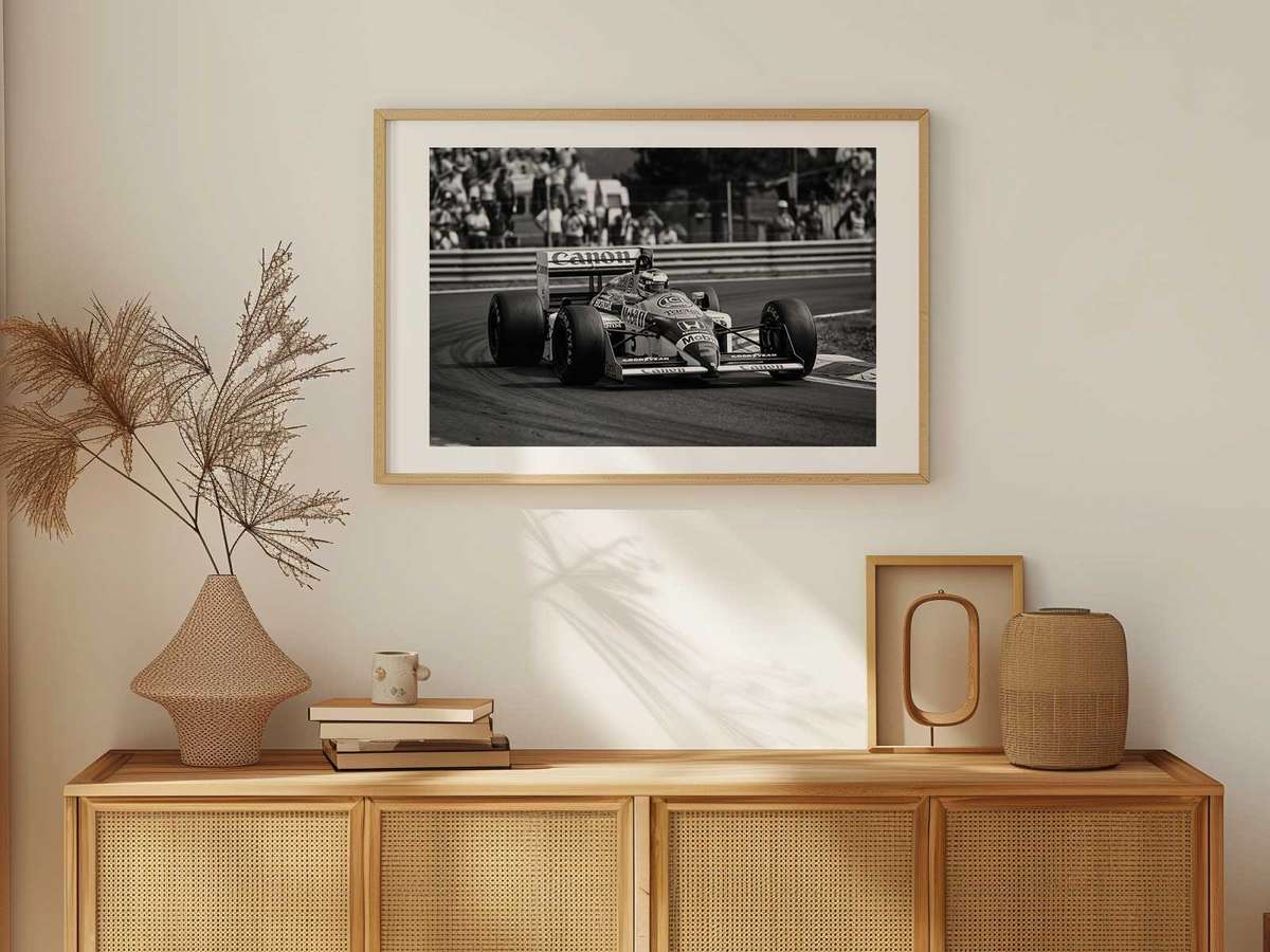 Vintage illustration of Williams FW11 presented through distinctive subject detail with an artistic atmosphere